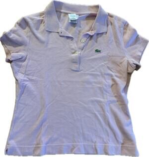 Lacoste Polo Shirt Womens Size S Pink Pique Alligator Logo Short Sleeve